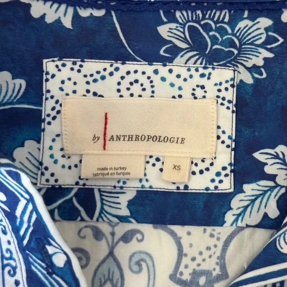 Anthropologie Printed V-Neck Buttonfront Shirtdress XS - Picture 7 of 16